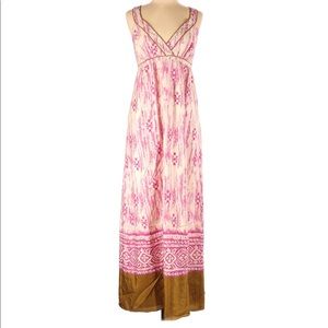Ann Taylor LOFT dress Boho maxi 100% silk Size 6 Side Zip